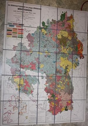 Landkarte : Die Herrschaftsgebiete des jetzigen Koenigreichs Wuerttemberg nach dem Stand vom Jahr...