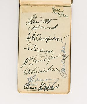 One leaf in a small autograph album (leaf size 80 × 138 mm) signed in ink (on the recto only) by ...