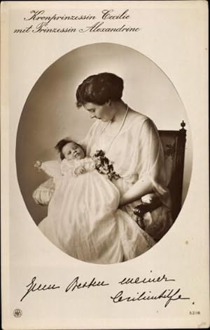 Ansichtskarte / Postkarte Kronprinzessin Cecilie von Preußen, Prinzessin Alexandrine, Cecilienhil...