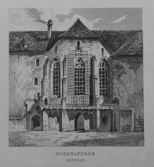 Bild des Verkufers fr Burgkapelle. Neustadt. Stahlstich aus Schmidl "Handbuch fr Reisende nach Tirol, Salzburg und Erzherzogthum Oesterreich" Stuttgart 1840, 8,5 x 8,5 cm zum Verkauf von Antiquariat Johannes Mller