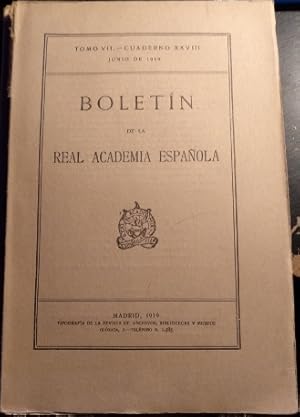 BOLETIN DE LA REAL ACADEMIA ESPAÑOLA. TOMO VII. CUADERNO XXVIII.