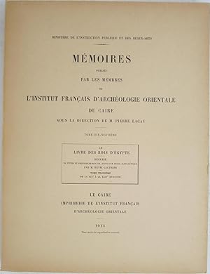 Imagen del vendedor de Le Livre des Rois d'Egypte, Tome Troisieme: De la XIXe a la XXIVe Dynastie (Memoires Publies par les Membres de l'Institut Francais d'Archeologie Orientale du Caire, Tome Dix-Neuvieme) a la venta por Powell's Bookstores Chicago, ABAA