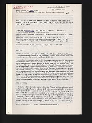 Seller image for Wisconsin-holocene paleoenvironment of the Bering Sea: evidence from diatoms, pollen, oxygen isotopes and clay minerals. Marine Geology, 62, 1985, 55-68. for sale by Antiquariat Bookfarm