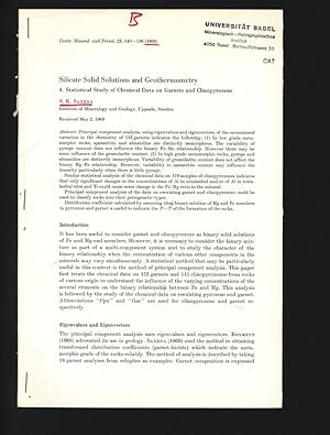 Seller image for Silicate Solid Solutions and Geothermometry. Contr. Mineral, and Petrol. 23, 140-156, 1969. for sale by Antiquariat Bookfarm