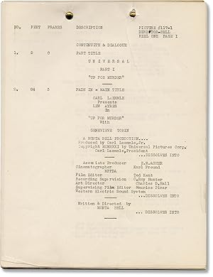 Up for Murder (Original post-production script for the 1931 film)