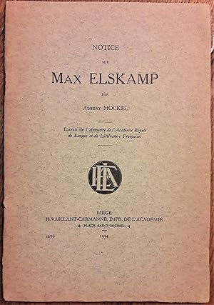 Notice sur Max Elskamp.