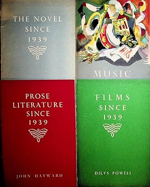 Image du vendeur pour The Arts in Britain 4 Vol: 1) Henry Reed: The novel since 1939. London [u.a.] : Longmans, 1946 43 p.(= The Arts in Britain ; No 4) // 2) MYERS, Rollo Hug: Music since 1939 London [u.a.] : Longmans, 1947 48 p. (= The Arts in Britain ; No. 7) // 3) Dilys Powell: Films since 1939 London [u.a.] : Longmans, 1947 40 p. (= The Arts in Britain ; No. 3) John Hayward: Prose since 1939 London [u.a.] : Longmans, 1947 53 p. (= The Arts in Britain ; No. 5) mis en vente par ANTIQUARIAT.WIEN Fine Books & Prints