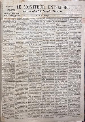 Le Moniteur universel. Journal officiel de l'Empire francais. July 1st 1865 - Dec 31st 1865.