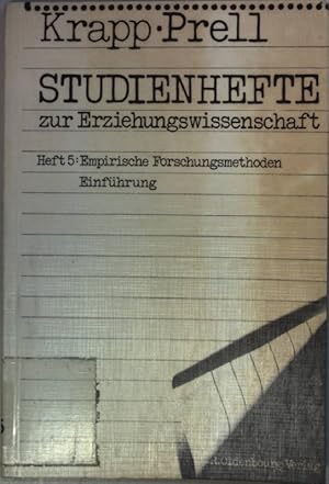 Imagen del vendedor de Studienhefte zur Erziehungswissenschaft: HEFT 5: Empirische Forschungsmethoden, Einfhrung. a la venta por books4less (Versandantiquariat Petra Gros GmbH & Co. KG)