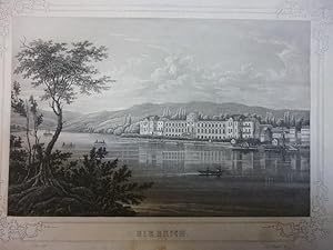 Orig. Stahlstich - Stadtansichten Deutschland B - Biebrich. J. J. Tanner.