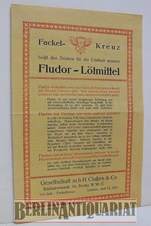 Bild des Verkufers fr Fludor - Ltmittel. zum Verkauf von BerlinAntiquariat, Karl-Heinz Than