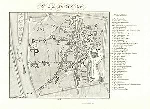 Stadtplan mit seitlichen Erklärungen ('Plan der Stadt Trier.').