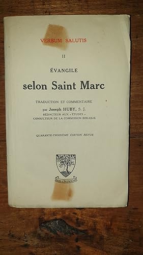 Seller image for vangile selon Saint Marc. (Verbum Salutis II). for sale by AHA BOOKS