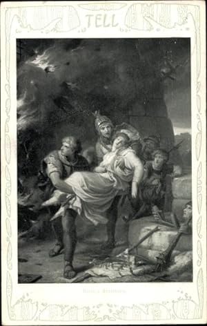 Künstler Ansichtskarte / Postkarte Wilhelm Tell, Berta's Errettung