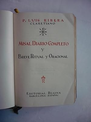 Seller image for MISAL DIARIO COMPLETO Y BREVE RITUAL Y ORACIONAL. for sale by Auca Llibres Antics / Yara Prez Jorques