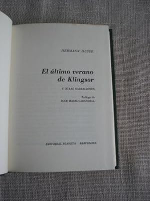 Imagen del vendedor de El ltimo verano de Klingsor y otras narraciones a la venta por GALLAECIA LIBROS