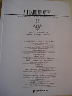 Imagen del vendedor de A TRABE DE OURO. PUBLICACIN GALEGA DE PENSAMENTO CRTICO. Nmero 44, Outubro-Novembro-Decembro, 2000 a la venta por GALLAECIA LIBROS