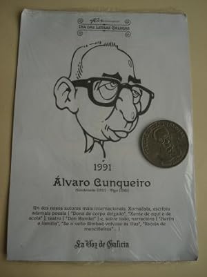 Álvaro Cunqueiro / Fermín Bouza Brey. Medalla conmemorativa 40 aniversario Día das Letras Galegas...