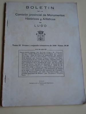 Seller image for Boletn de la Comisin provincial de Monumentos Histricos y Artsticos de Lugo. Nmeros 29-30. Primer y segundo trimestres de 1949 (F. Vzquez Saco: Iglesias romnicas de la provincia de Lugo; Narciso Peinado: La ruta de Almazor a travs de Galicia.) for sale by GALLAECIA LIBROS