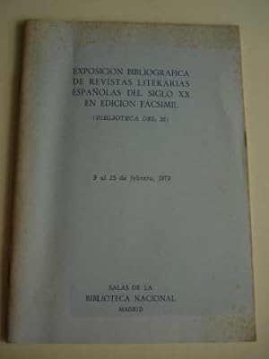 Seller image for Catlogo EXPOSICIN BIBLIOGRFICA DE REVISTAS LITERARIAS ESPAOLAS DEL SIGLO XX EN EDICIN FACSMIL (Biblioteca del 36). Salas de la Biblioteca Nacional, 9 al 25 de febrero, 1979 for sale by GALLAECIA LIBROS