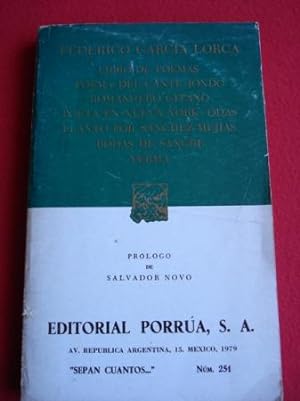 Seller image for Libro de poemas - Poema del cante jondo - Romancero gitano - Poeta en Nueva York - Odas. for sale by GALLAECIA LIBROS