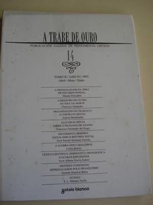 Image du vendeur pour A TRABE DE OURO. Publicacin galega de pensamento crtico. N 14- Tomo II. Abril-Maio-Xuo, 1993 mis en vente par GALLAECIA LIBROS