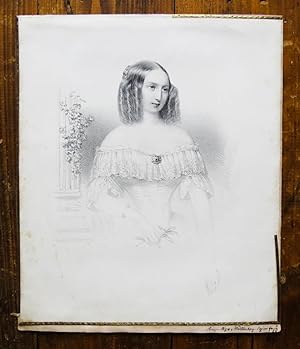 Lithographie, Halb-Portrait der russischen Grossfürstin Olga Nikolajewna Romanowa (1822?1892), ab...