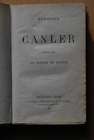 Mémoires de Canler, ancien chef du service de sûreté