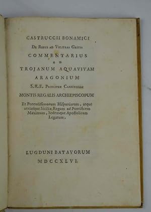 Bild des Verkufers fr De rebus ad Velitras gestis Commentarius ad Trojanum Aquavivam Aragonium& zum Verkauf von Studio Bibliografico Benacense