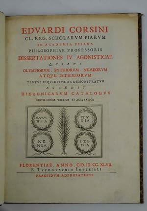 Dissertationes IV. agonisticae quibus olympiorum, pythiorum, memeorum atque isthmiorum tempus inq...
