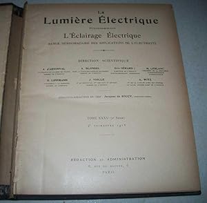 La Lumiere Electrique Precedemment L'Eclairage Electrique Revue Hebdomadaire des Applications de ...