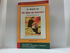 Bild des Verkufers fr Die Juden als Verbrecher ". Eine Gegen-Beweisfhrung. zum Verkauf von Antiquariat Uwe Berg