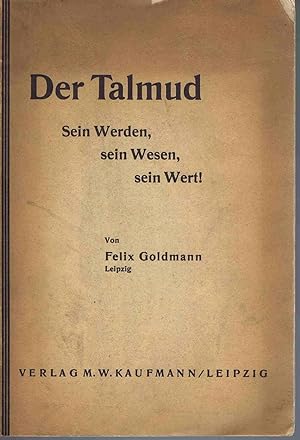 Seller image for Der Talmud: Sein Werden, sein Wesen, sein Wert! for sale by Lazy Letters Books