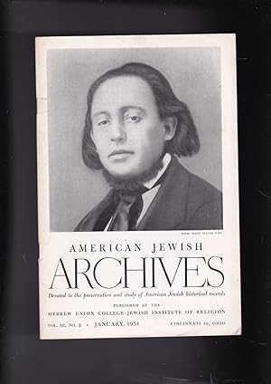 Imagen del vendedor de American Jewish Archives. Vol. III, January 1951, No. 2. a la venta por Meir Turner