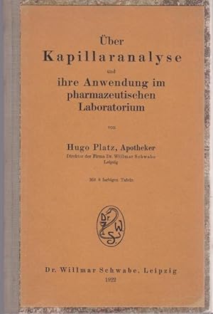 Über Kapillaranalyse und ihre Anwendung im pharmazeutischen Laboratorium.