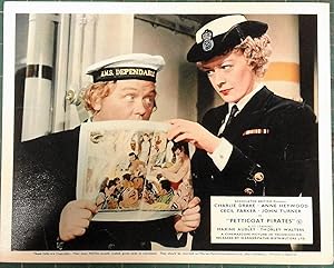 Bild des Verkufers fr Petticoat Pirates' Original Lobby Card, Charlie Drake under the stern gaze of the capt. zum Verkauf von Rattlesnake Books