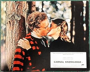 Bild des Verkufers fr Carnal Knowledge' Original Film Lobby Card, Art Garfunkel and Candice Bergen kissing under the trees zum Verkauf von Rattlesnake Books