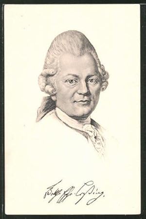 Bild des Verkufers fr Ansichtskarte Gotthold Ephraim Lessing, Dichter und Gelehrter zum Verkauf von Bartko-Reher