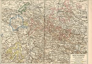 Bild des Verkufers fr Braunschweig, Lippe u. Waldeck. Landkarte 1:850.000 zum Verkauf von Paderbuch e.Kfm. Inh. Ralf R. Eichmann