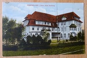 Ansichtskarte AK Munsterlager i. Hann. Hotel Sandkrug (Feldpostkarte mit Stempel S.B. 9. Komp. I....