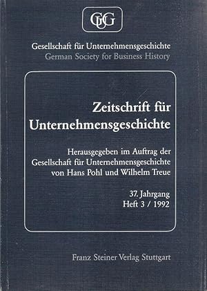 Bild des Verkufers fr Zeitschrift fr Unternehmensgeschichte. Heft 3 / 1992. 37. Jahrgang. zum Verkauf von Brbel Hoffmann