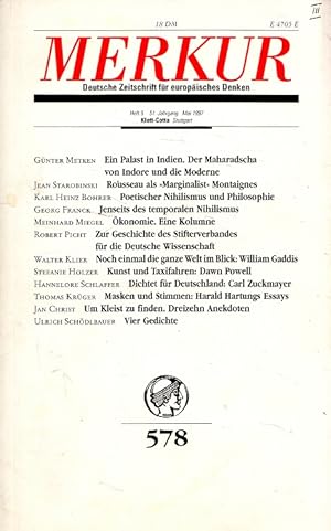 Bild des Verkufers fr Merkur - Deutsche Zeitschrift fr europisches Denken - Heft 5 / 1997 - 51. Jahrgang zum Verkauf von Versandantiquariat Nussbaum
