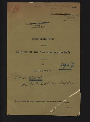 Bild des Verkufers fr Die Zukunft des Kupfers. Sonderabdruck aus der Zeitschrift fr Socialwissenschaften. zum Verkauf von Antiquariat Bookfarm