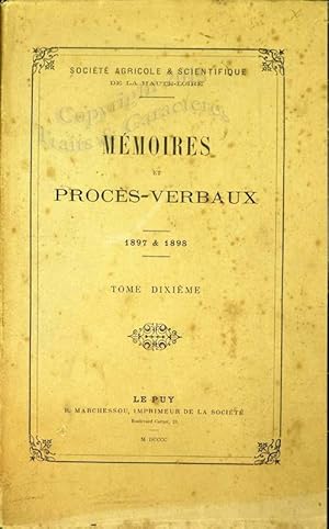 Mémoires et procès verbaux (1897-1898) de la société agricole et scientifique de la Haute-Loire.