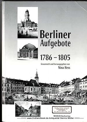 Imagen del vendedor de Berliner Aufgebote : 1786 - 1805 a la venta por Dennis Wolter