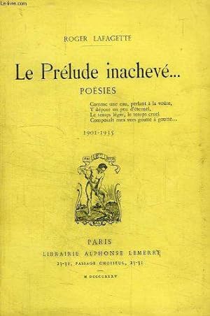 Immagine del venditore per Le Prelude Inacheve. venduto da JLG_livres anciens et modernes