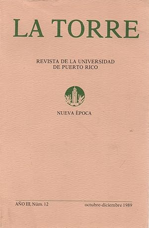Seller image for La torre,revista de la universidad de puerto rico,nueva epoca. for sale by JP Livres