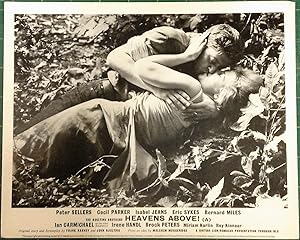Bild des Verkufers fr 'Heavens Above' Original Lobby Card; snogging in the leaves. zum Verkauf von Rattlesnake Books