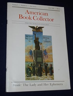 Seller image for American Book Collector: Volume 7 Number 6, June, 1986 for sale by Pensees Bookshop