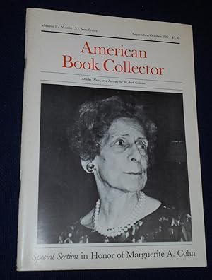 Seller image for American Book Collector: Volume 1 Number 5, Spetember/October, 1980, In Honor of Marguerite A. Cohn for sale by Pensees Bookshop